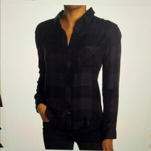 NWOT Rails Black HUNTER Plaid Blouse